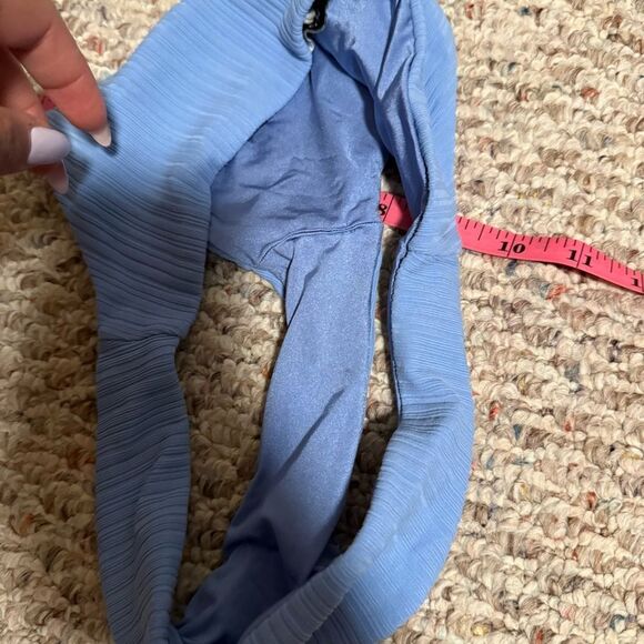 Onia Lily Ribbed Blue Soft Marine Bikini Bottoms- Size Small - Picture 4 of 6
